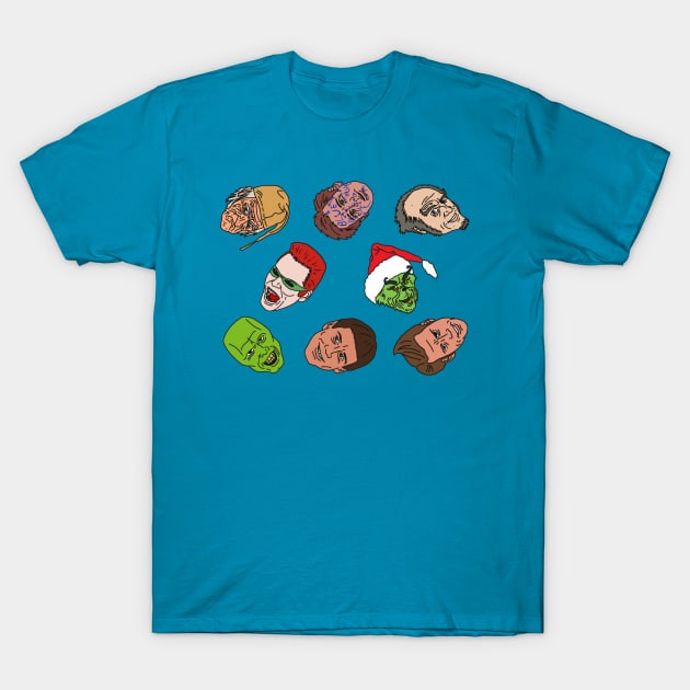 The Many Faces of Jim Carey T-Shirt by Owllee Designs